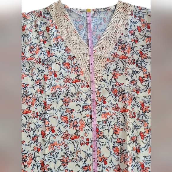 Boho Tops Blouses for Women V Neck Floral Summer Shirts Trendy Short Sleeve - Picture 9 of 14